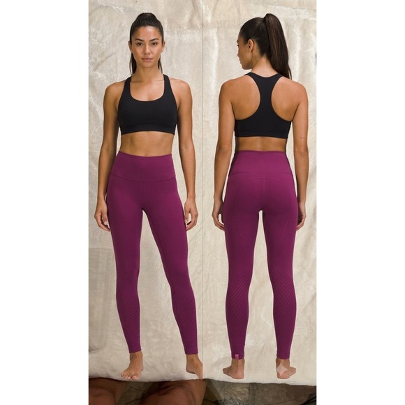 lululemon athletica Pants - Lululemon Tight Stuff Tight II Berry Purple High Rise Running Leggings Womens 6